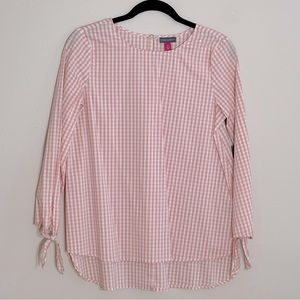 Pink and White Gingham Vince Camuto Top